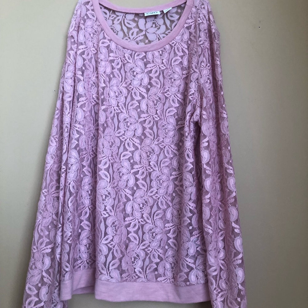 Lace pink shirt
